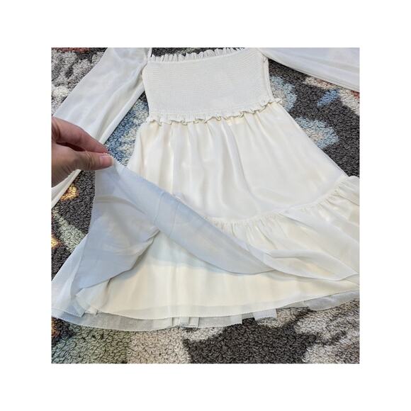 Aritzia Wilfred Dress Womens XXS NEW Tempest Smocked Milkmaid Coquette Mini - Picture 12 of 15